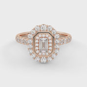 IGI Certified Double Halo Solitaire Engagement Rings for Women