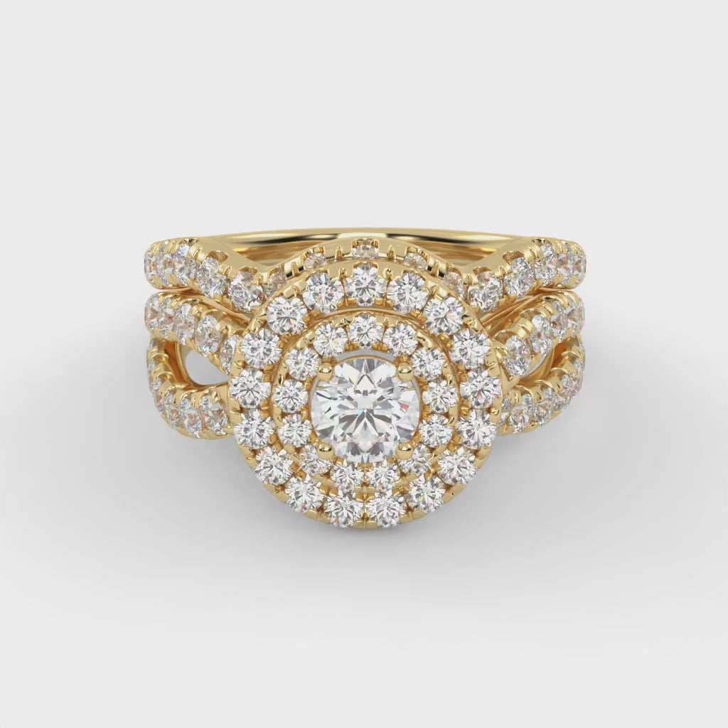 IGI Round Lab Diamond Bridal Set Ring