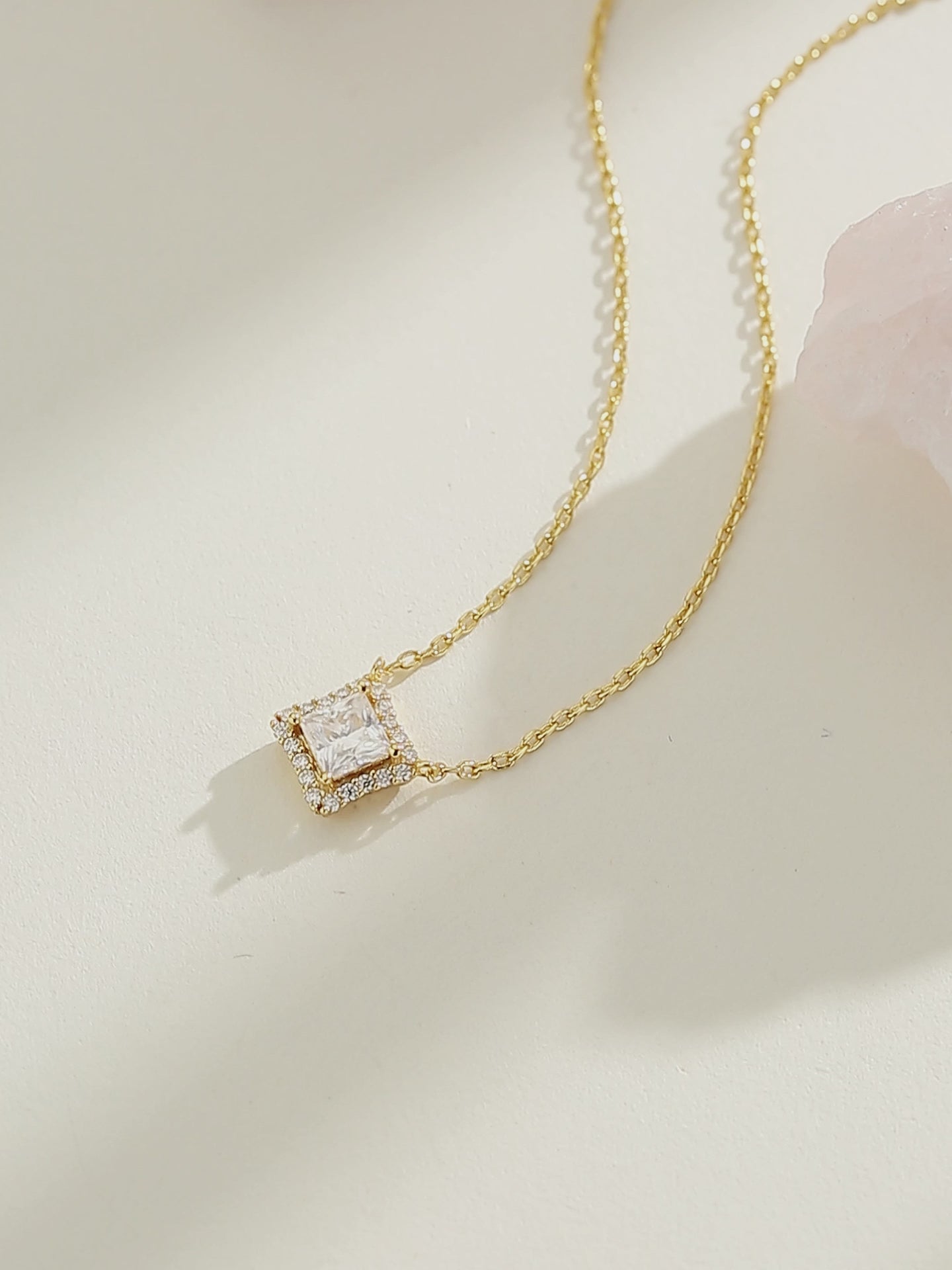 Princess Moissanite Diamond Necklace