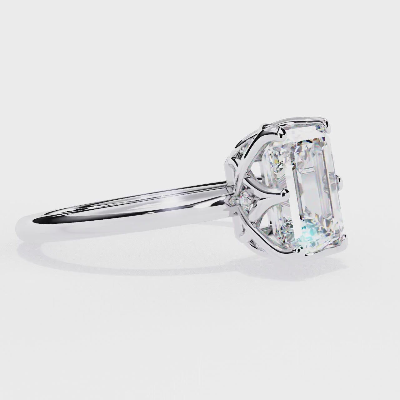 Amanda 6-Prong Emerald Cut Lab Grown Diamond Engagement Ring