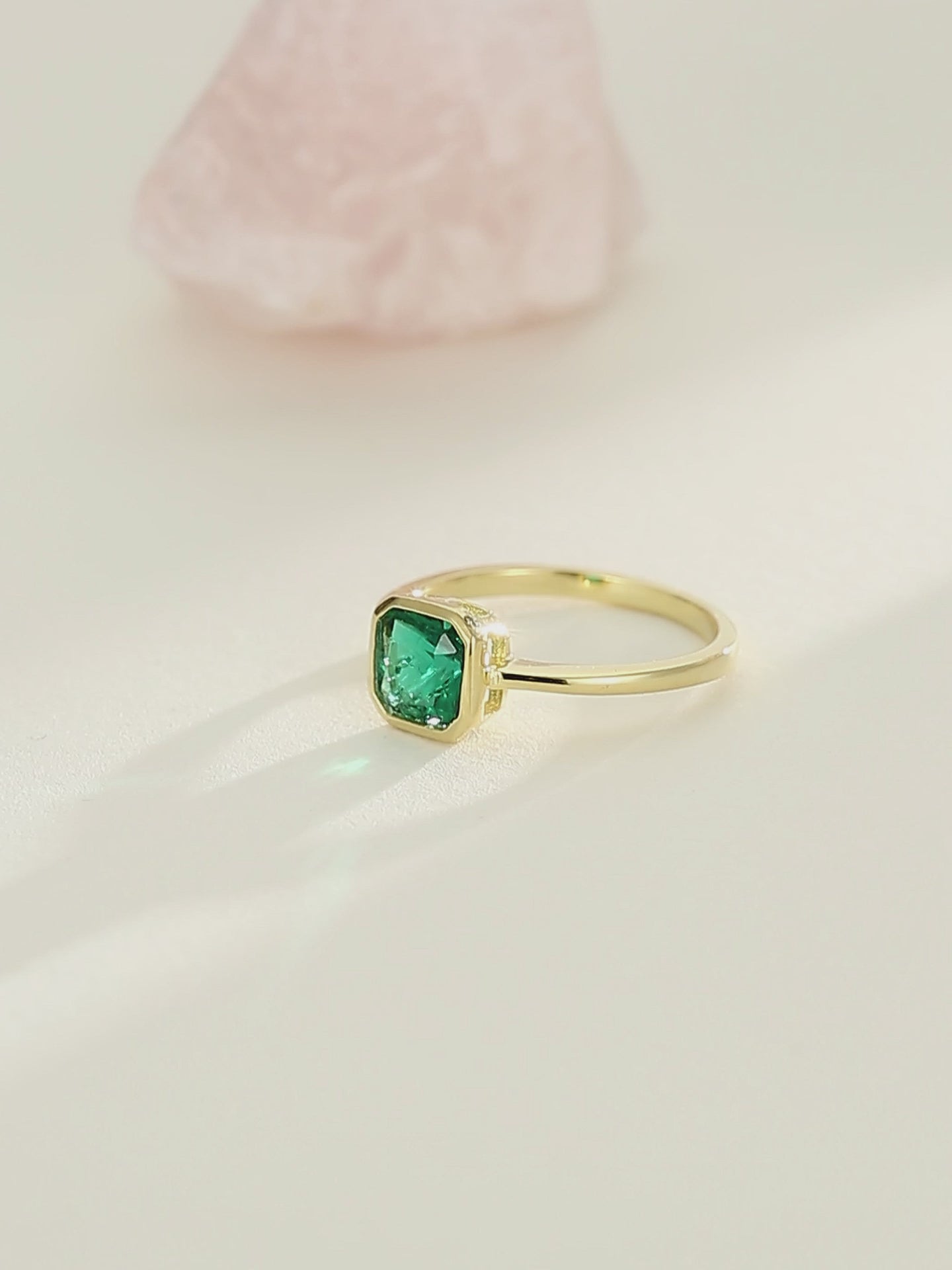 Era Emerald Solitaire Engagement Ring