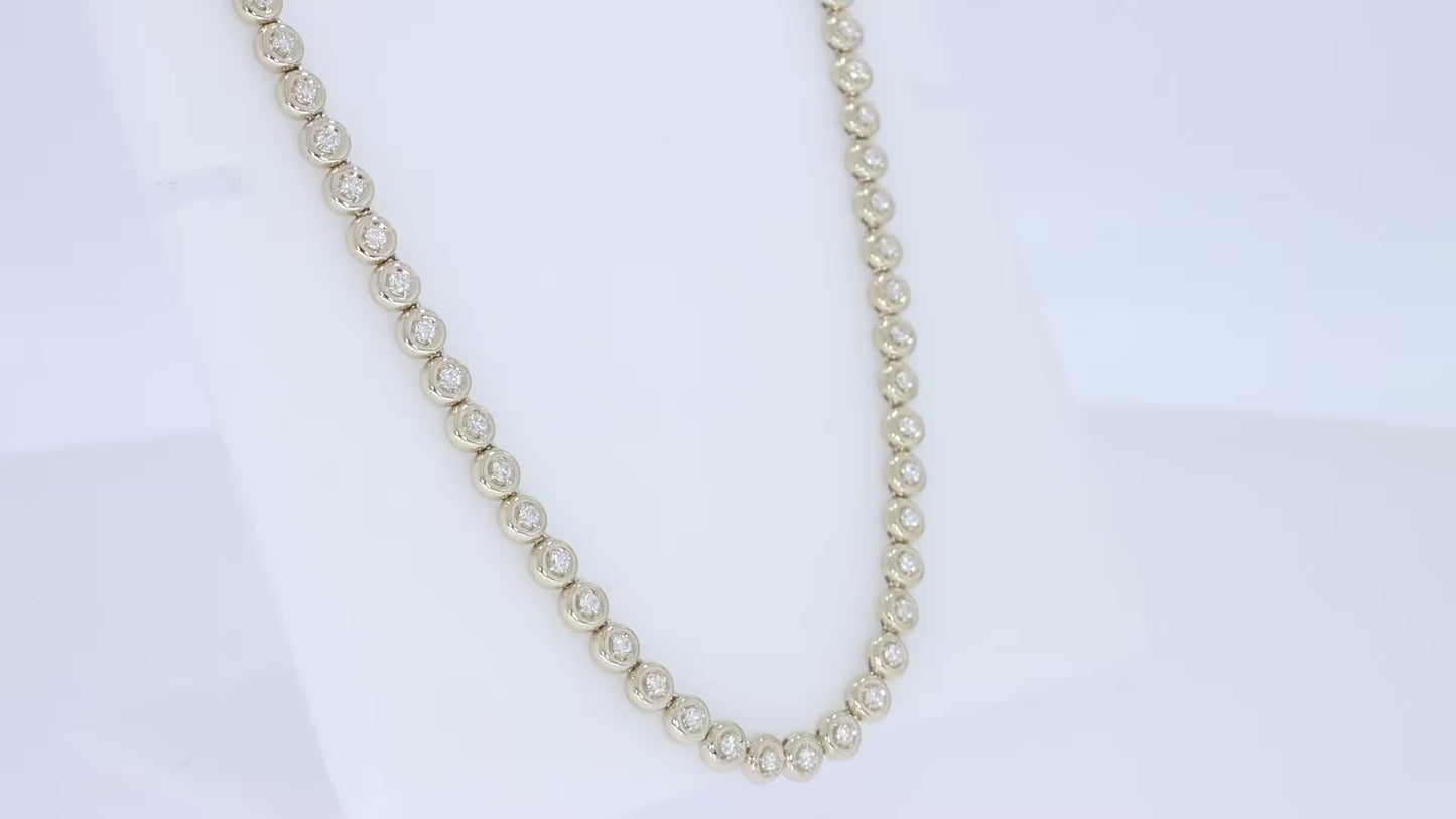 Tennis Necklaces for Women, 1.76 Carat Round Lab Created Moissanite Diamond 5MM Width Choker Necklace In 10K Solid Gold Jewelry