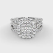 IGI Certified Infinity Shank Princess Cut Lab Diamond Bridal Set Ring