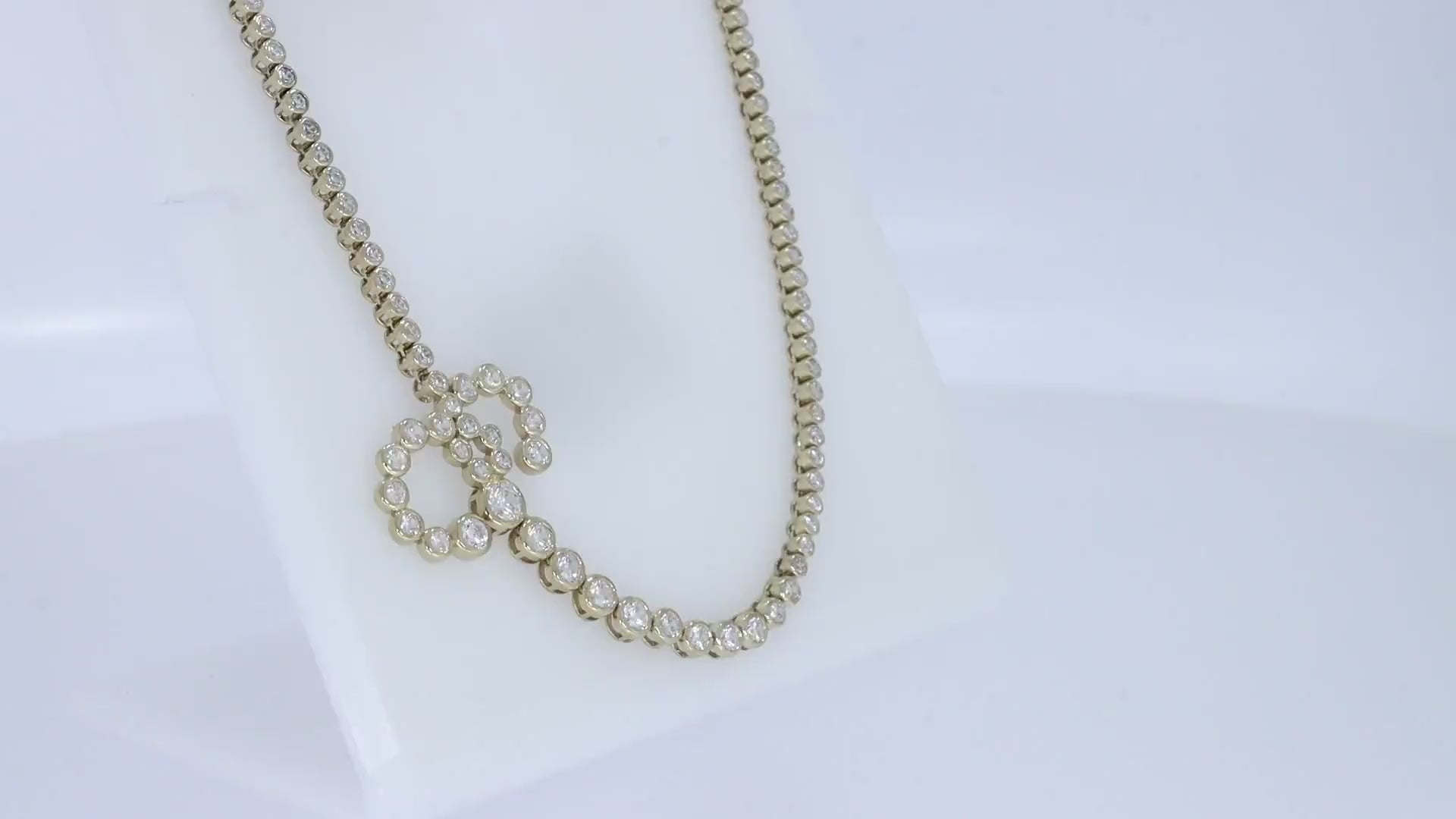 Tennis Necklaces Bezel Set In Lab Created Moissanite