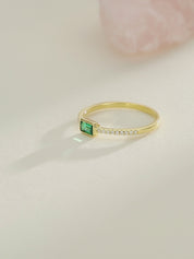 Sky Emerald Gemstone Petite Ring