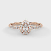IGI Certified Teardrop Halo Ring