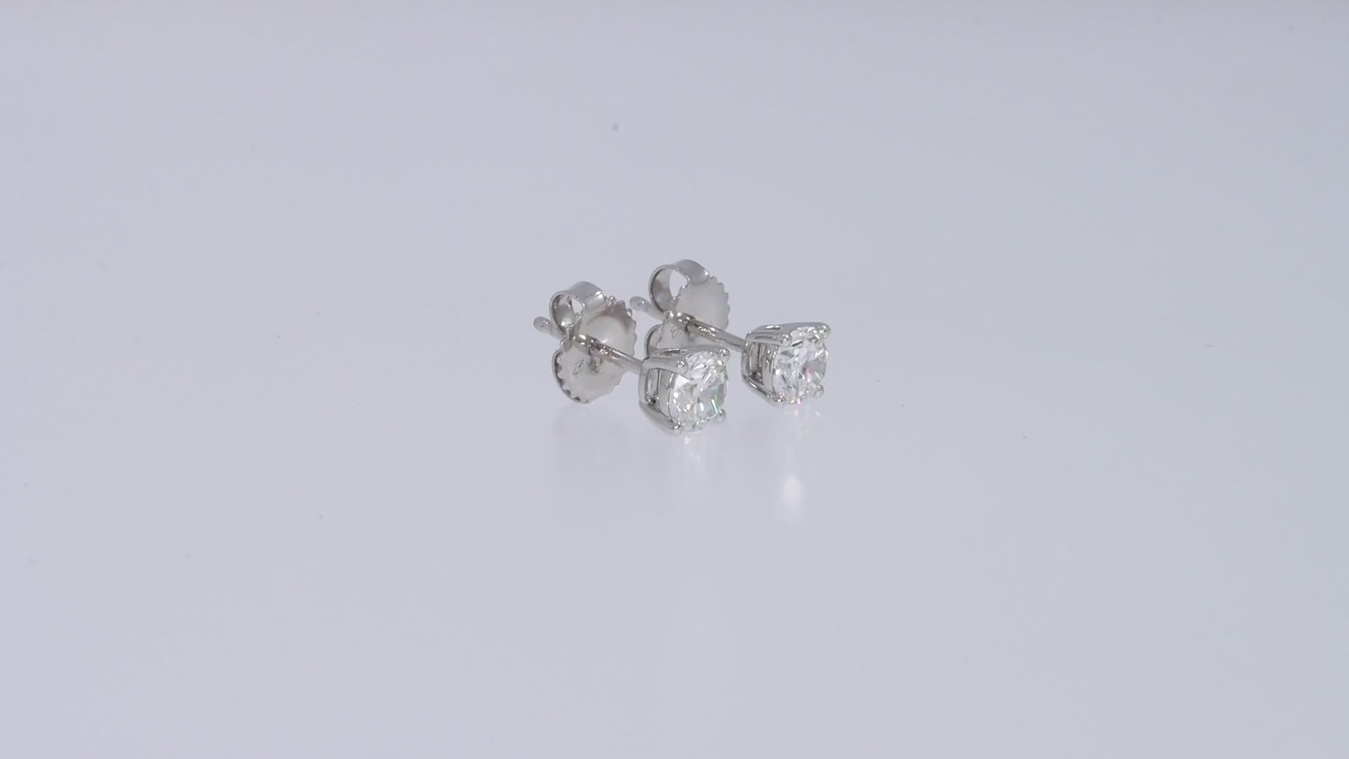 1 Carat Round Lab Grown Diamond Solitaire Stud Earring