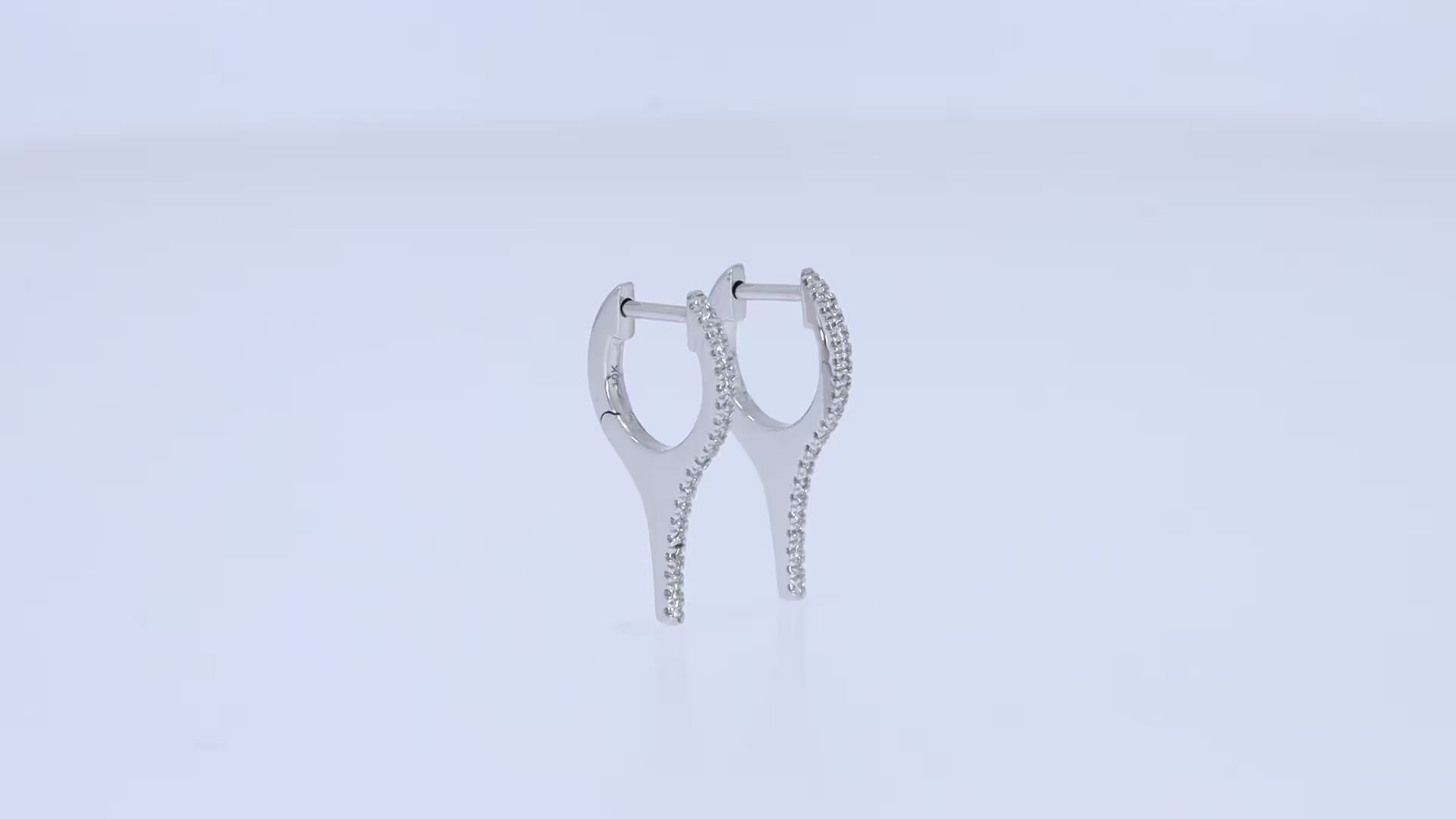 Dagger Drop Hoop Earring In Lab Grown Diamond (Height 19.50 MM & Width 10.90 MM)