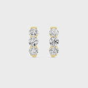 Iris Three Stone Hoop Earrings