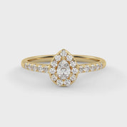 IGI Certified Teardrop Halo Ring