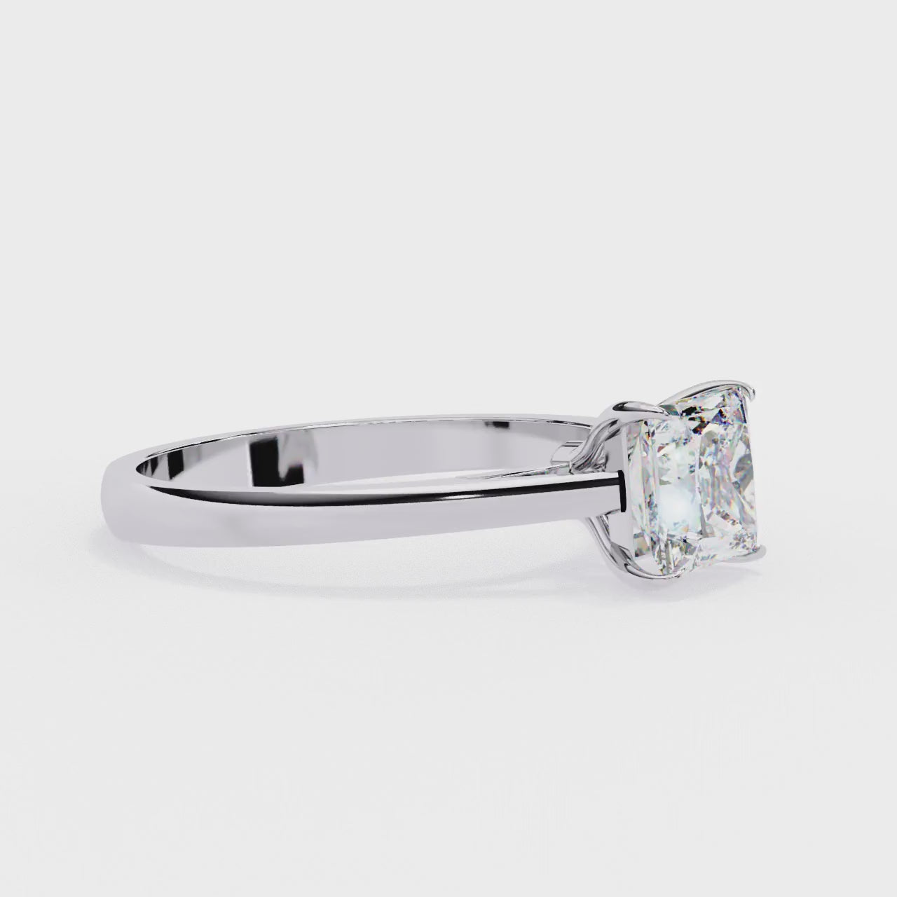 5.5MM Princess Cut Solitaire Lab Grown Diamond Ring