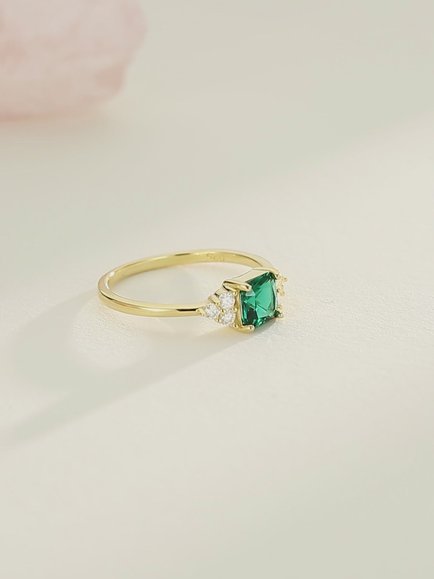 Ila Emerald Solitaire Engagement Ring