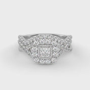 IGI Certified Infinity Halo Bridal Set Ring