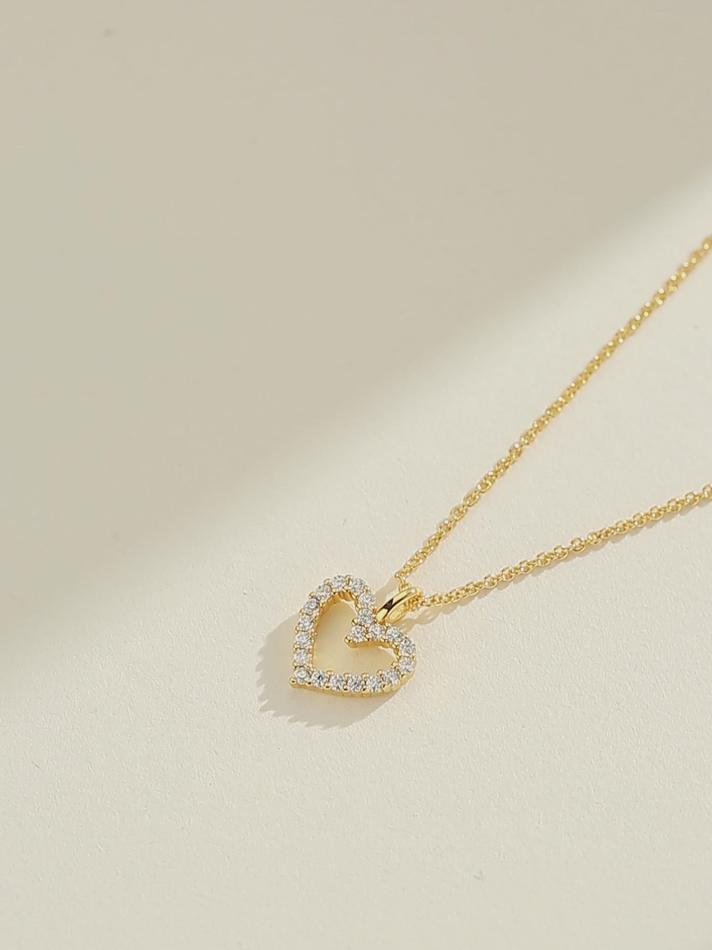 Open Heart Moissanite Diamond Necklace