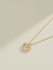 Open Heart Moissanite Diamond Necklace