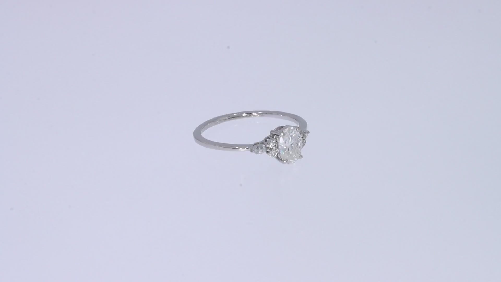 Oval, Marquise and Round Cut Cubic Zirconia Solitaire Engagement Ring for Women
