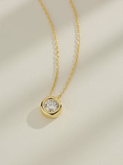 Bezel Set Solitaire Diamond Necklace