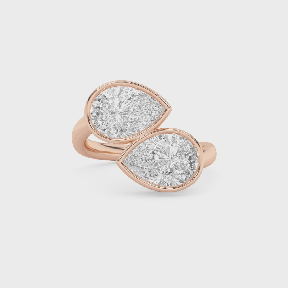 Cali Twins Pear Shaped Two Stone Ring