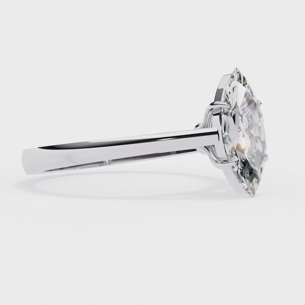 Marquise Cut Solitaire Lab Grown Diamond Engagement Ring