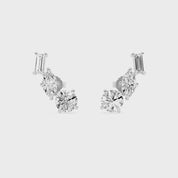 Mary Tri Stone Stud Earrings