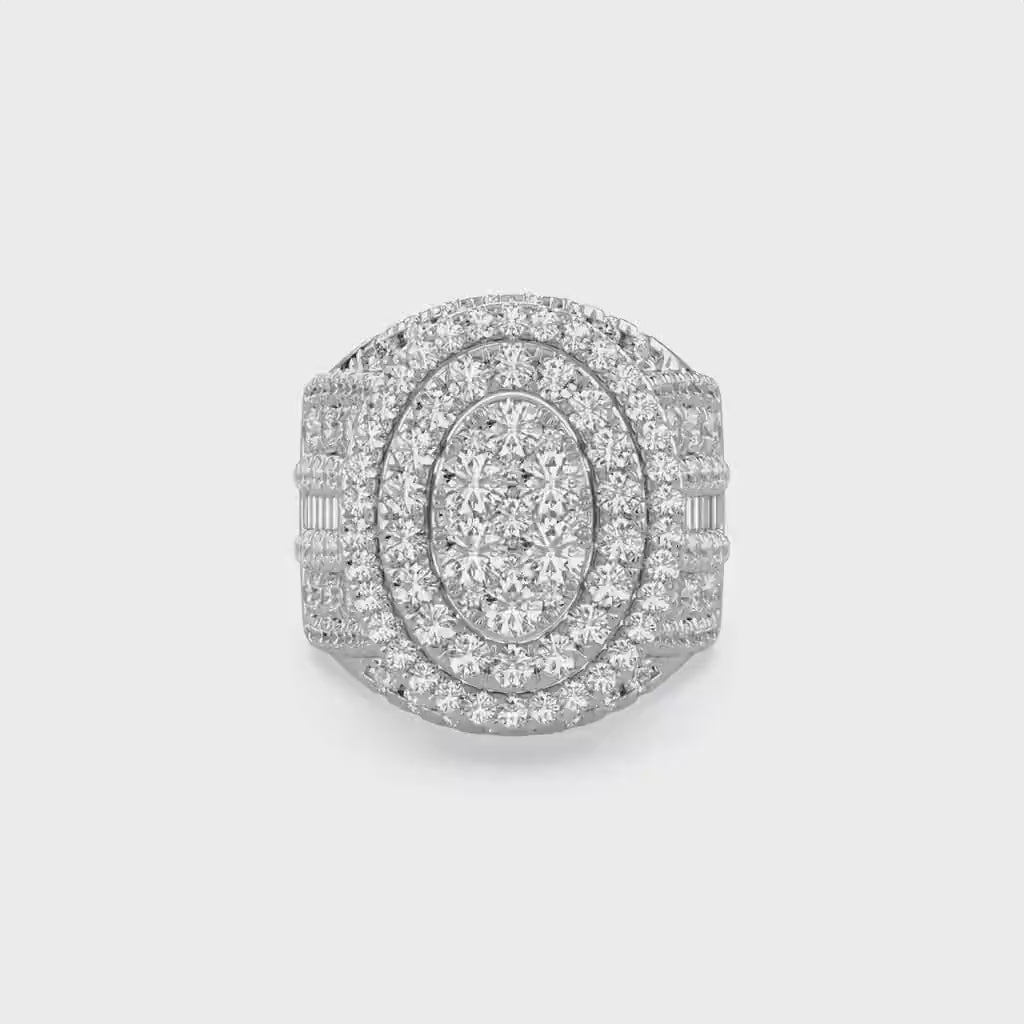 Oval Frame Halo Engagement Lab Grown Diamond Ring