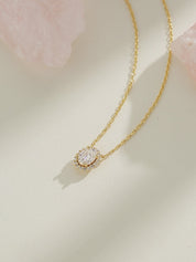 Oval Moissanite Dimaond Necklace