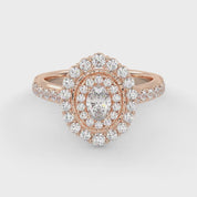 IGI Certified Oval and Round 1.05 Carat Lab Grown Diamond engagement Ring
