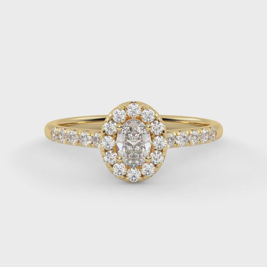 Oval & Round 0.60 Carat Lab Diamond Ring – IGI Certified