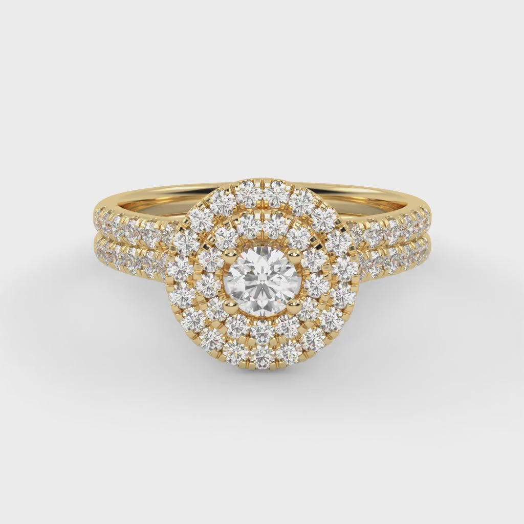 IGI Certified Round Bridal Set Ring