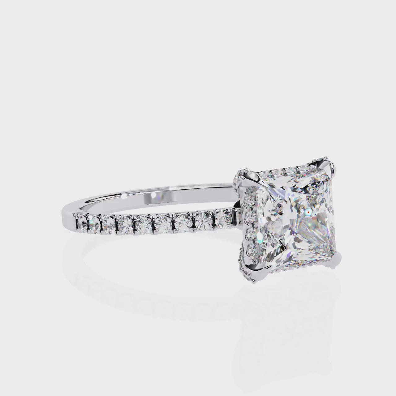 Ivy Dainty Princess Cut Lab Grown Diamond Engagement Ring