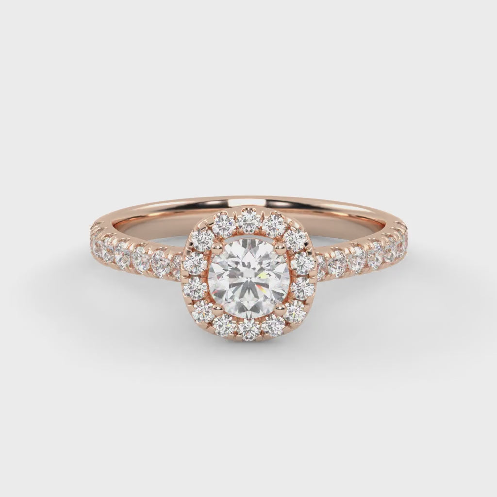 IGI Certified Round Shape 1.00 Carat Lab Grown Diamond Engagement Ring