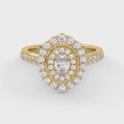 IGI Certified Oval and Round 1.05 Carat Lab Grown Diamond engagement Ring