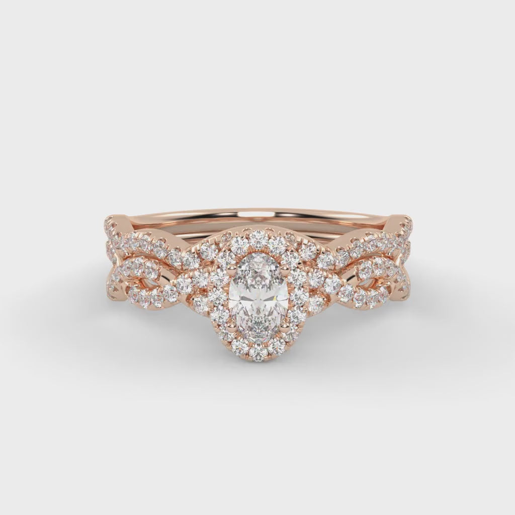 IGI 0.75 Carat Lab Diamond Infinity Halo Bridal Set Ring