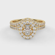 IGI Certified 0.90 Carat Curved Band Bridal Set Ring