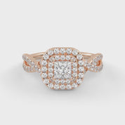 IGI Certified Princess and Round 1.00 Carat Lab Grown Diamond Engagement Ring