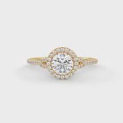 IGI Certified Halo Solitaire Engagement Ring