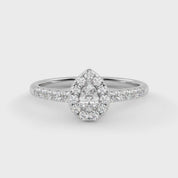 IGI Certified Teardrop Halo Ring