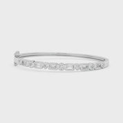 Tennis Bangle Bracelet Multi Shape In Lab Created Moissanite