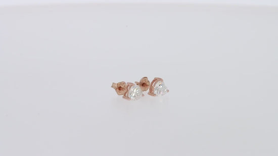 Load and play video in Gallery viewer, Heart Shape Simulated Birthstone Stud Earrings For Women In 925 Sterling Silver
