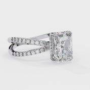 Lyric Radiant Cut Criss Cross Lab Grown Diamond Engagement Ring