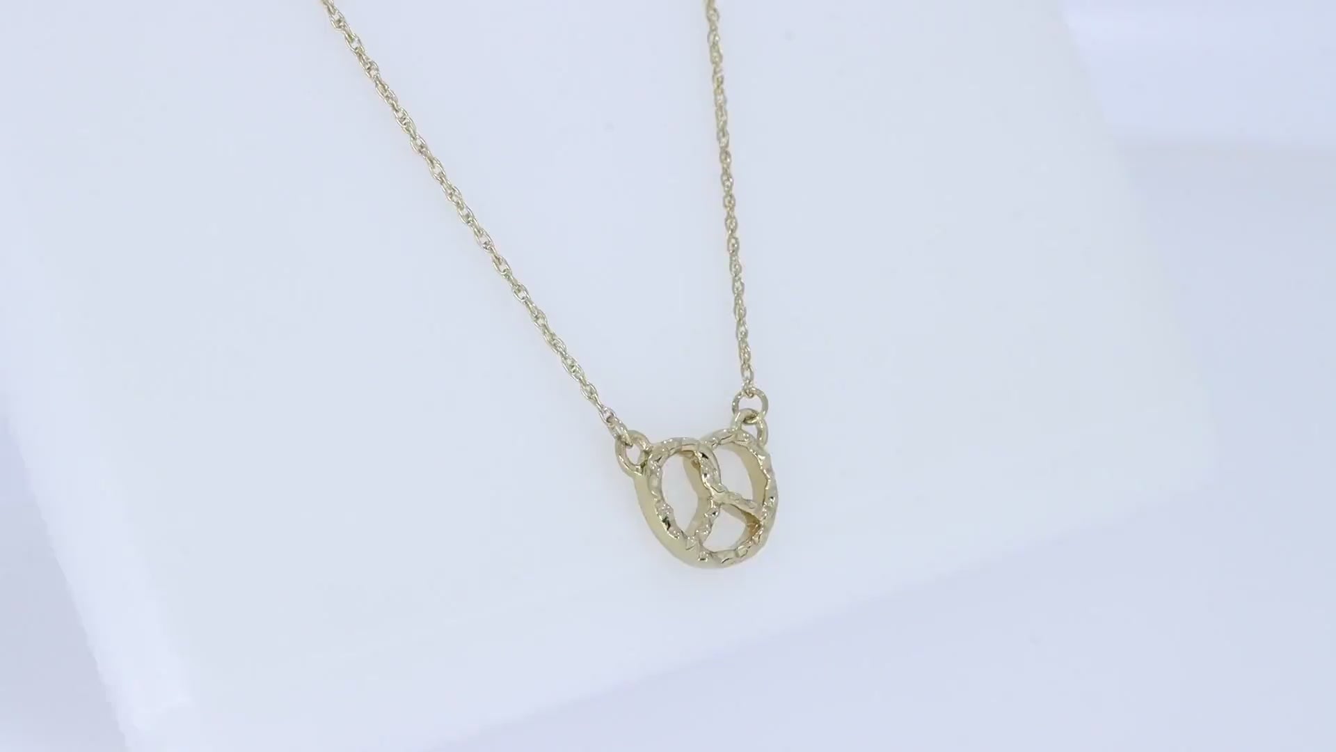 Pretzel Pendant Necklace Sterling Silver