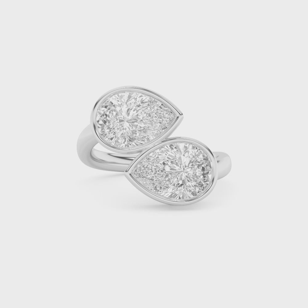 Cali Twins Pear Shaped Two Stone Ring