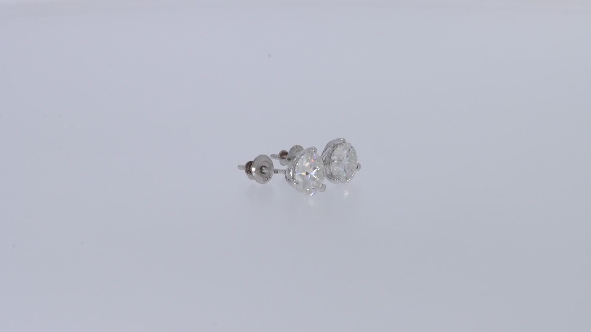 Lab Created Moissanite 3-Prong Martini Stud Earrings