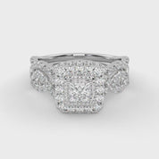 IGI Certified Twisted Infinity Halo Bridal Set Ring