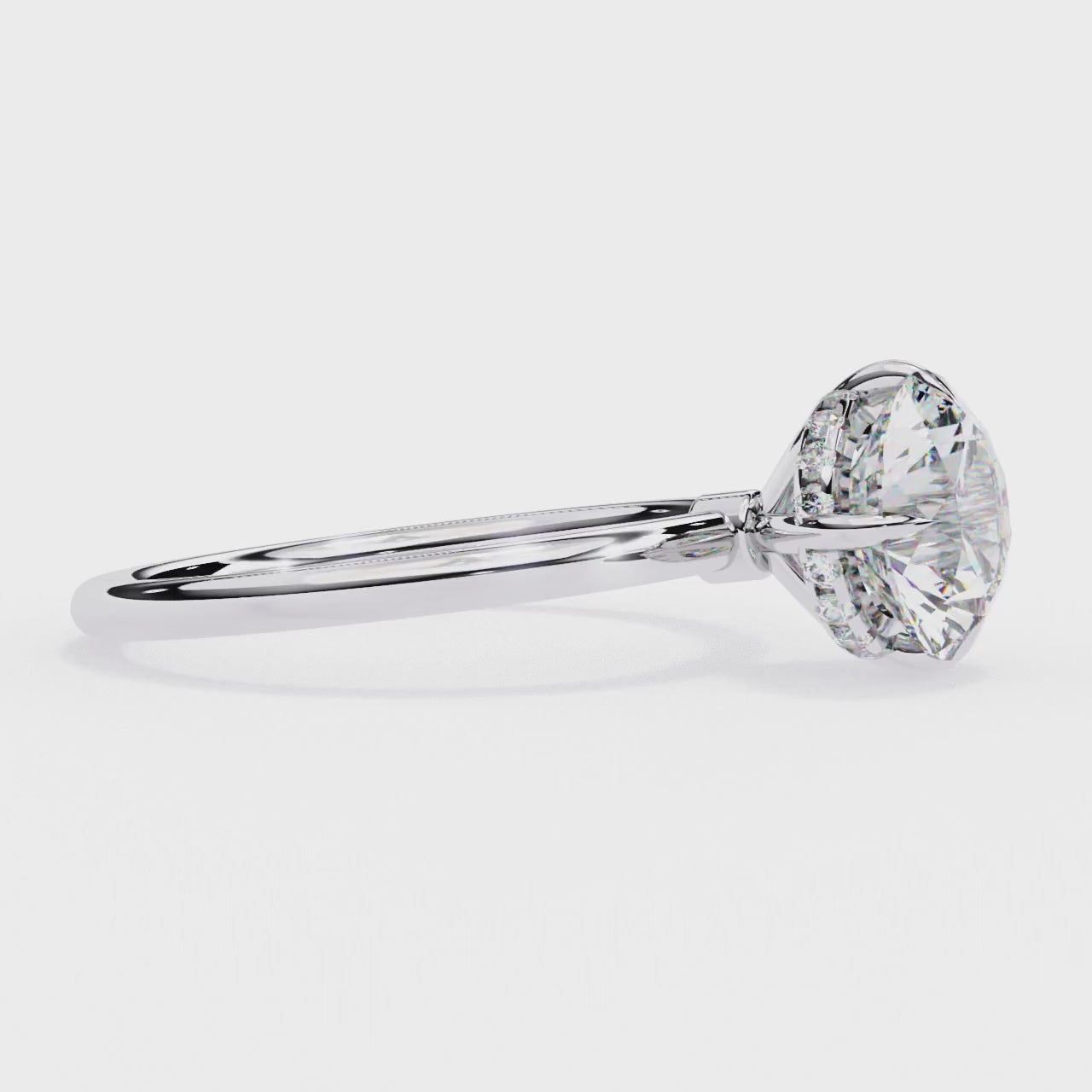 Round Cut Solitaire Lab Grown Diamond Engagement Ring