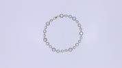 Tennis Two Tone Link Chain Bracelet Lab Created Moissanite