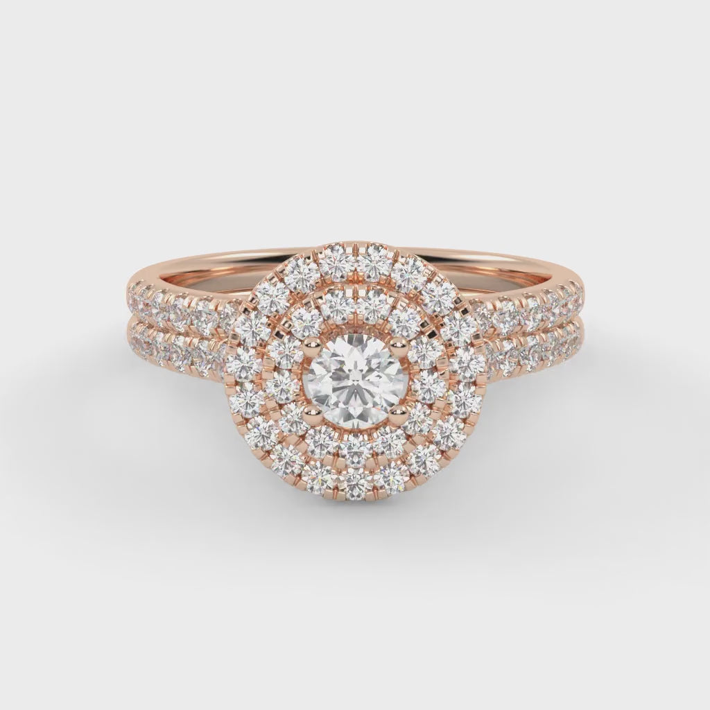 IGI Certified Round Bridal Set Ring