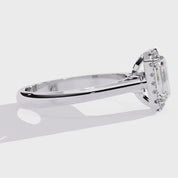 Eunice Radiant Cut Floral Halo Lab Grown Diamond Engagement Ring