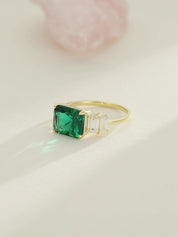 Lee Five Stone Emerald Engagement Ring