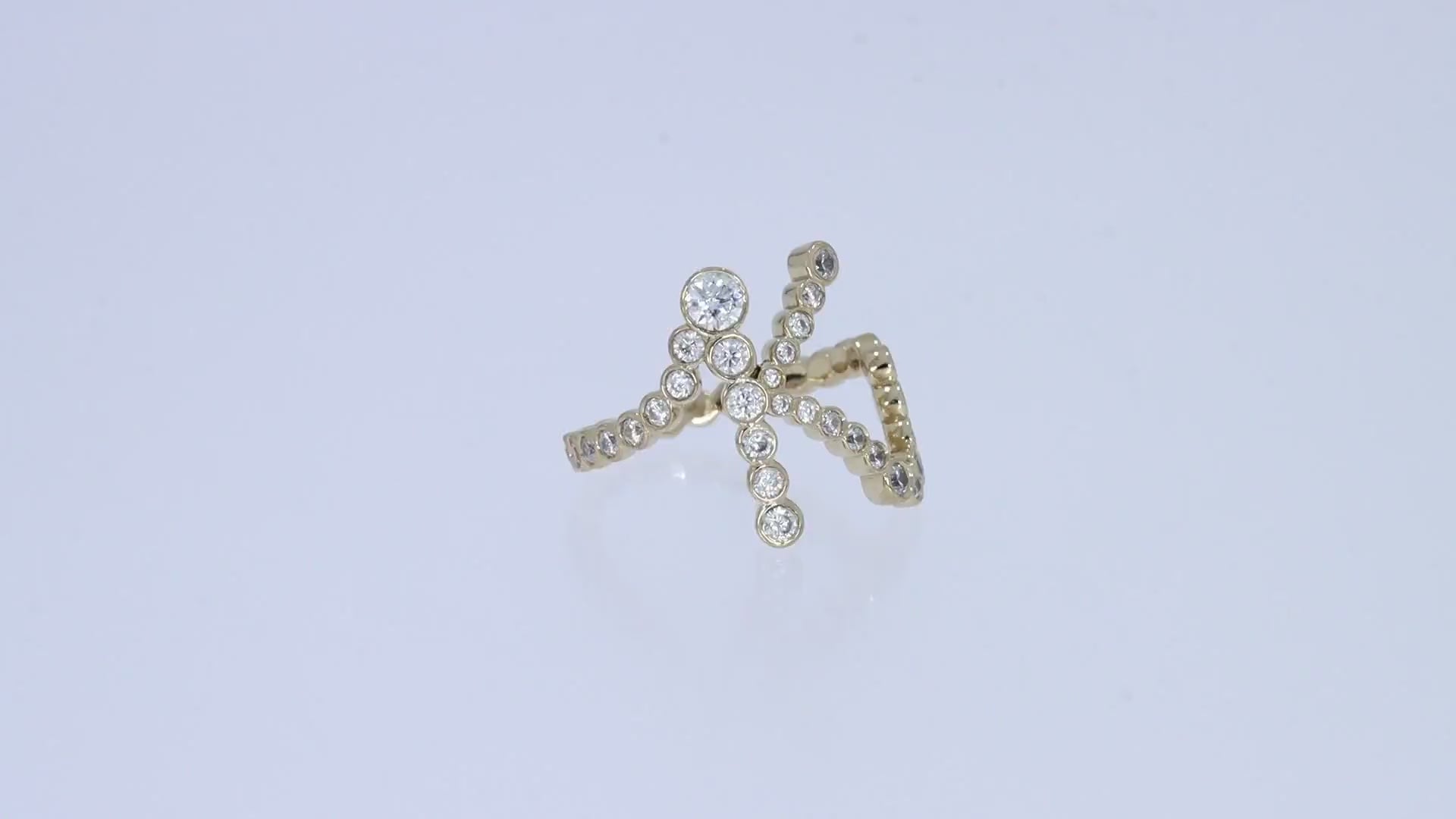 Initial Letter "K" Alphabet Lab Grown Diamond Bezel Set Promise Ring